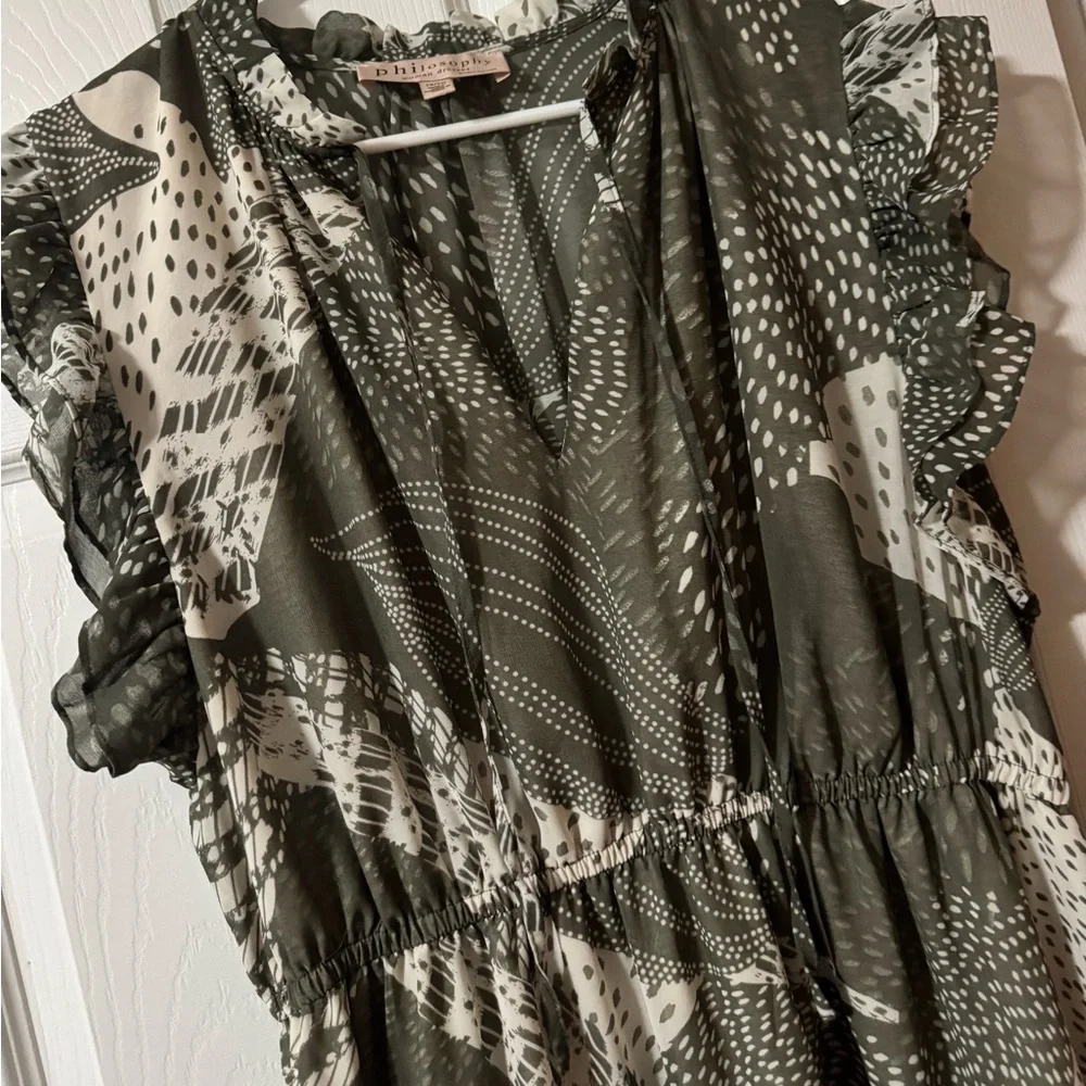 Philosophy Women’s Dress in Green and White - Picture 2 of 6